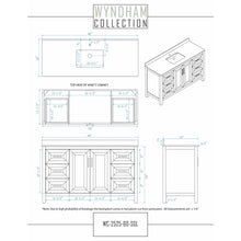 Load image into Gallery viewer, Wyndham Collection WCV252560SWGCXSXXMXX Daria 60 Inch Single Bathroom Vanity in White, No Countertop, No Sink, Brushed Gold Trim