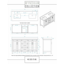 Load image into Gallery viewer, Wyndham Collection WCV252572DWGC2UNSM70 Daria 72 Inch Double Bathroom Vanity in White, Light-Vein Carrara Cultured Marble Countertop, Undermount Square Sinks, 70 Inch Mirror, Brushed Gold Trim