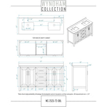 Load image into Gallery viewer, Wyndham Collection WCV252572DDECXSXXMED Daria 72 Inch Double Bathroom Vanity in Dark Espresso, No Countertop, No Sink, and Medicine Cabinets