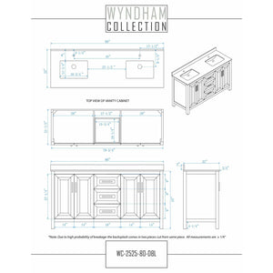 Wyndham Collection WCV252580DWGCXSXXMED Daria 80 Inch Double Bathroom Vanity in White, No Countertop, No Sink, Medicine Cabinets, Brushed Gold Trim