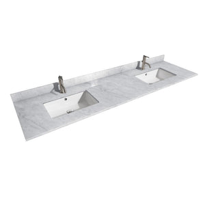 Wyndham Collection WCV252580DKGCMUNSM24 Daria 80 Inch Double Bathroom Vanity in Dark Gray, White Carrara Marble Countertop, Undermount Square Sinks, and 24 Inch Mirrors