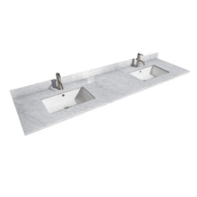 Load image into Gallery viewer, Wyndham Collection WCV252580DKGCMUNSMXX Daria 80 Inch Double Bathroom Vanity in Dark Gray, White Carrara Marble Countertop, Undermount Square Sinks, and No Mirror