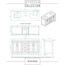 Load image into Gallery viewer, Wyndham Collection WCV252580DBLC2UNSM70 Daria 80 Inch Double Bathroom Vanity in Dark Blue, Light-Vein Carrara Cultured Marble Countertop, Undermount Square Sinks, 70 Inch Mirror