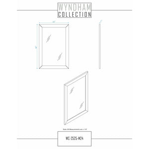 Wyndham Collection WCV252530SWGC2UNSM24 Daria 30 Inch Single Bathroom Vanity in White, Light-Vein Carrara Cultured Marble Countertop, Undermount Square Sink, 24 Inch Mirror, Brushed Gold Trim