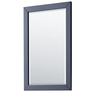 Wyndham Collection WCV252580DBLWCUNSM24 Daria 80 Inch Double Bathroom Vanity in Dark Blue, White Cultured Marble Countertop, Undermount Square Sinks, 24 Inch Mirrors