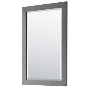 Wyndham Collection WCV252580DKGWCUNSM24 Daria 80 Inch Double Bathroom Vanity in Dark Gray, White Cultured Marble Countertop, Undermount Square Sinks, 24 Inch Mirrors