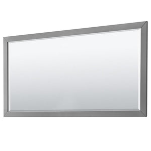 Wyndham Collection WCV252572DKGC2UNSM70 Daria 72 Inch Double Bathroom Vanity in Dark Gray, Light-Vein Carrara Cultured Marble Countertop, Undermount Square Sinks, 70 Inch Mirror