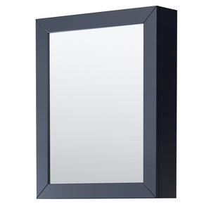 Wyndham Collection WCV252572DBLWCUNSMED Daria 72 Inch Double Bathroom Vanity in Dark Blue, White Cultured Marble Countertop, Undermount Square Sinks, Medicine Cabinets