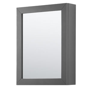 Wyndham Collection WCV252580DKGCMUNSMED Daria 80 Inch Double Bathroom Vanity in Dark Gray, White Carrara Marble Countertop, Undermount Square Sinks, and Medicine Cabinets