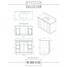 Load image into Gallery viewer, Wyndham Collection WCF282842SLSCXSXXMXX Maroni 42 Inch Single Bathroom Vanity in Light Straw, No Countertop, No Sink