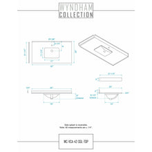 Load image into Gallery viewer, Wyndham Collection WCF282842SLSC2UNSMXX Maroni 42 Inch Single Bathroom Vanity in Light Straw, Light-Vein Carrara Cultured Marble Countertop, Undermount Square Sink