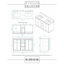 Load image into Gallery viewer, Wyndham Collection WCF282860DLBC2UNSMXX Maroni 60 Inch Double Bathroom Vanity in Light Straw, Light-Vein Carrara Cultured Marble Countertop, Undermount Square Sinks, Matte Black Trim
