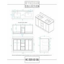 Load image into Gallery viewer, Wyndham Collection WCF282860DLSWCUNSMXX Maroni 60 Inch Double Bathroom Vanity in Light Straw, White Cultured Marble Countertop, Undermount Square Sinks