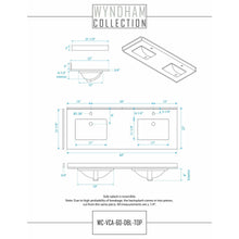 Load image into Gallery viewer, Wyndham Collection WCF282860DLSC2UNSMXX Maroni 60 Inch Double Bathroom Vanity in Light Straw, Light-Vein Carrara Cultured Marble Countertop, Undermount Square Sinks