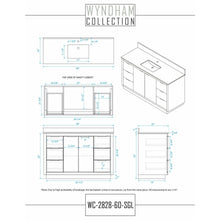 Load image into Gallery viewer, Wyndham Collection WCF282860SLBCMUNSMXX Maroni 60 Inch Single Bathroom Vanity in Light Straw, White Carrara Marble Countertop, Undermount Square Sink, Matte Black Trim