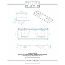 Load image into Gallery viewer, Wyndham Collection WCF282872DLSC2UNSMXX Maroni 72 Inch Double Bathroom Vanity in Light Straw, Light-Vein Carrara Cultured Marble Countertop, Undermount Square Sinks