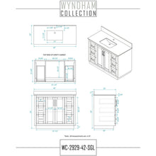 Load image into Gallery viewer, Wyndham Collection WCF292942SWBWCUNSMXX Miranda 42 Inch Single Bathroom Vanity in White, White Cultured Marble Countertop, Undermount Square Sink, Matte Black Trim