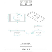 Load image into Gallery viewer, Wyndham Collection WCF292942SBLWCUNSM34 Miranda 42 Inch Single Bathroom Vanity in Dark Blue, White Cultured Marble Countertop, Undermount Square Sink, Brushed Gold Trim, 34 Inch Mirror