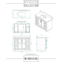Load image into Gallery viewer, Wyndham Collection WCF292942SBNCXSXXMXX Miranda 42 Inch Single Bathroom Vanity in Dark Blue, No Countertop, No Sink, Brushed Nickel Trim