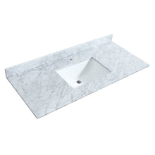 Load image into Gallery viewer, Wyndham Collection WCF292948SWHCMUNSMXX Miranda 48 Inch Single Bathroom Vanity in White, White Carrara Marble Countertop, Undermount Square Sink, Brushed Nickel Trim