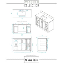 Load image into Gallery viewer, Wyndham Collection WCF292948SWGCXSXXM46 Miranda 48 Inch Single Bathroom Vanity in White, No Countertop, No Sink, Brushed Gold Trim, 46 Inch Mirror