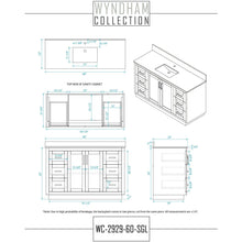 Load image into Gallery viewer, Wyndham Collection WCF292960SWHCMUNSMXX Miranda 60 Inch Single Bathroom Vanity in White, White Carrara Marble Countertop, Undermount Square Sink, Brushed Nickel Trim