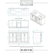 Load image into Gallery viewer, Wyndham Collection WCF292972DGBCXSXXMXX Miranda 72 Inch Double Bathroom Vanity in Dark Gray, No Countertop, No Sink, Matte Black Trim