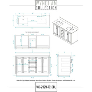 Wyndham Collection WCF292972DWBCXSXXM70 Miranda 72 Inch Double Bathroom Vanity in White, No Countertop, No Sink, Matte Black Trim, 70 Inch Mirror
