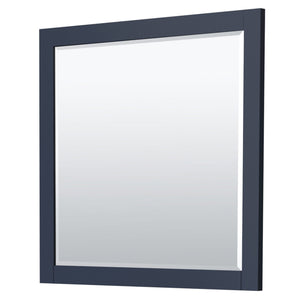Wyndham Collection WCF292942SBLCXSXXM34 Miranda 42 Inch Single Bathroom Vanity in Dark Blue, No Countertop, No Sink, Brushed Gold Trim, 34 Inch Mirror