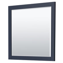 Load image into Gallery viewer, Wyndham Collection WCF292942SBLC2UNSM34 Miranda 42 Inch Single Bathroom Vanity in Dark Blue, Light-Vein Carrara Cultured Marble Countertop, Undermount Square Sink, Brushed Gold Trim, 34 Inch Mirror