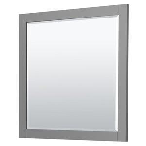 Wyndham Collection WCF292936SGBC2UNSM34 Miranda 36 Inch Single Bathroom Vanity in Dark Gray, Light-Vein Carrara Cultured Marble Countertop, Undermount Square Sink, Matte Black Trim, 34 Inch Mirror