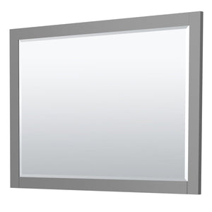 Wyndham Collection WCF292948SGBWCUNSM46 Miranda 48 Inch Single Bathroom Vanity in Dark Gray, White Cultured Marble Countertop, Undermount Square Sink, Matte Black Trim, 46 Inch Mirror