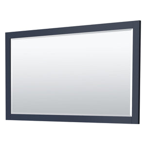 Wyndham Collection WCF292960SBNWCUNSM58 Miranda 60 Inch Single Bathroom Vanity in Dark Blue, White Cultured Marble Countertop, Undermount Square Sink, Brushed Nickel Trim, 58 Inch Mirror