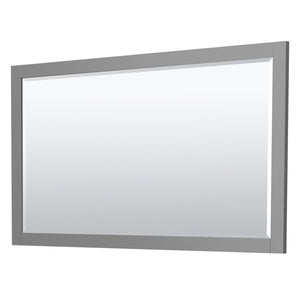 Wyndham Collection WCF292960SKGC2UNSM58 Miranda 60 Inch Single Bathroom Vanity in Dark Gray, Light-Vein Carrara Cultured Marble Countertop, Undermount Square Sink, Brushed Nickel Trim, 58 Inch Mirror