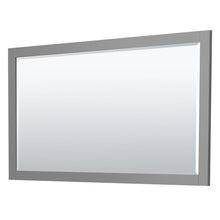 Load image into Gallery viewer, Wyndham Collection WCF292960SGGWCUNSM58 Miranda 60 Inch Single Bathroom Vanity in Dark Gray, White Cultured Marble Countertop, Undermount Square Sink, Brushed Gold Trim, 58 Inch Mirror