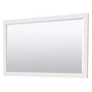 Wyndham Collection WCF292960SWBC2UNSM58 Miranda 60 Inch Single Bathroom Vanity in White, Light-Vein Carrara Cultured Marble Countertop, Undermount Square Sink, Matte Black Trim, 58 Inch Mirror