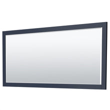 Load image into Gallery viewer, Wyndham Collection WCF292972DBBWCUNSM70 Miranda 72 Inch Double Bathroom Vanity in Dark Blue, White Cultured Marble Countertop, Undermount Square Sinks, Matte Black Trim, 70 Inch Mirror