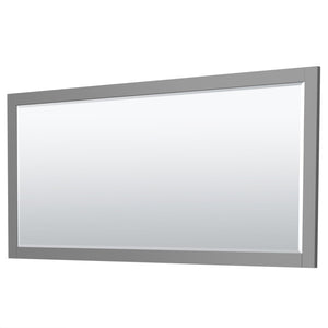 Wyndham Collection WCF292972DGGCMUNSM70 Miranda 72 Inch Double Bathroom Vanity in Dark Gray, White Carrara Marble Countertop, Undermount Square Sinks, Brushed Gold Trim, 70 Inch Mirror
