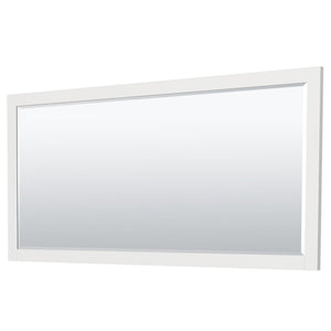 Wyndham Collection WCF292972DWGCXSXXM70 Miranda 72 Inch Double Bathroom Vanity in White, No Countertop, No Sink, Brushed Gold Trim, 70 Inch Mirror