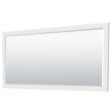 Load image into Gallery viewer, Wyndham Collection WCF292972DWHCMUNSM70 Miranda 72 Inch Double Bathroom Vanity in White, White Carrara Marble Countertop, Undermount Square Sinks, Brushed Nickel Trim, 70 Inch Mirror
