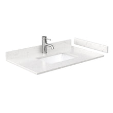 Load image into Gallery viewer, Wyndham Collection WCS202036SWGC2UNSM24 Deborah 36 Inch Single Bathroom Vanity in White, Carrara Cultured Marble Countertop, Undermount Square Sink, Brushed Gold Trim, 24 Inch Mirror