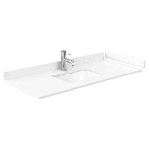 Wyndham Collection WCS202048SWGWCUNSMXX Deborah 48 Inch Single Bathroom Vanity in White, White Cultured Marble Countertop, Undermount Square Sink, Brushed Gold Trim, No Mirror