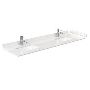 Wyndham Collection WCV252572DKGC2UNSM24 Daria 72 Inch Double Bathroom Vanity in Dark Gray, Light-Vein Carrara Cultured Marble Countertop, Undermount Square Sinks, 24 Inch Mirrors