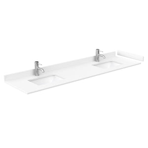 Wyndham Collection WCV232380DWHWCUNSM70 Avery 80 Inch Double Bathroom Vanity in White, White Cultured Marble Countertop, Undermount Square Sinks, 70 Inch Mirror