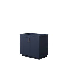 Load image into Gallery viewer, Wyndham Collection WCF292936SBNCXSXXMXX Miranda 36 Inch Single Bathroom Vanity in Dark Blue, No Countertop, No Sink, Brushed Nickel Trim