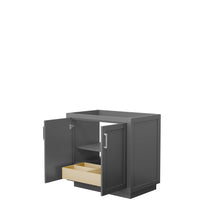 Load image into Gallery viewer, Wyndham Collection WCF292936SKGCXSXXMXX Miranda 36 Inch Single Bathroom Vanity in Dark Gray, No Countertop, No Sink, Brushed Nickel Trim