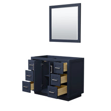 Load image into Gallery viewer, Wyndham Collection WCF292942SBNCXSXXM34 Miranda 42 Inch Single Bathroom Vanity in Dark Blue, No Countertop, No Sink, Brushed Nickel Trim, 34 Inch Mirror