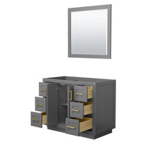 Load image into Gallery viewer, Wyndham Collection WCF292942SGGCXSXXM34 Miranda 42 Inch Single Bathroom Vanity in Dark Gray, No Countertop, No Sink, Brushed Gold Trim, 34 Inch Mirror