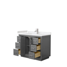 Load image into Gallery viewer, Wyndham Collection WCF292942SKGC2UNSMXX Miranda 42 Inch Single Bathroom Vanity in Dark Gray, Light-Vein Carrara Cultured Marble Countertop, Undermount Square Sink, Brushed Nickel Trim