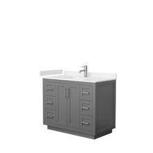 Load image into Gallery viewer, Wyndham Collection WCF292942SKGC2UNSMXX Miranda 42 Inch Single Bathroom Vanity in Dark Gray, Light-Vein Carrara Cultured Marble Countertop, Undermount Square Sink, Brushed Nickel Trim